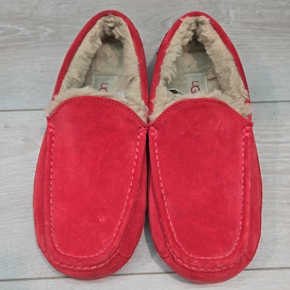 UGG Australia Mens Ascot Samba Red Suede Fleece SlipOn Slippers Shoes Sz 7 main image 12